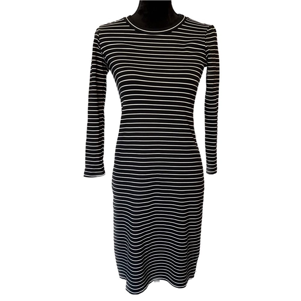SONNET JAMES A Play Dress Reese Black/White Pencil Shirt Dress NWOT Sz XS